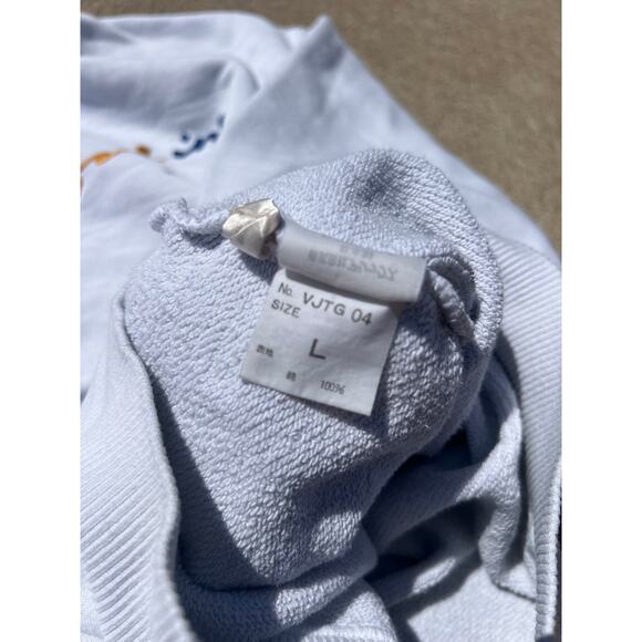 Vtg JK Sports Sweater Unisex Sz Large White Embroidered Logo Crewneck Sweatshirt - Picture 7 of 9